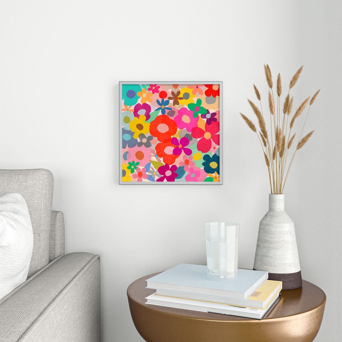 Garima Dhawan garden 3 Square Metal Framed Art Print