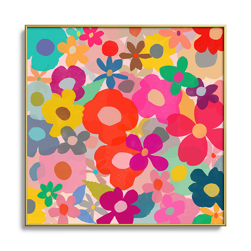 Garima Dhawan garden 3 Square Metal Framed Art Print