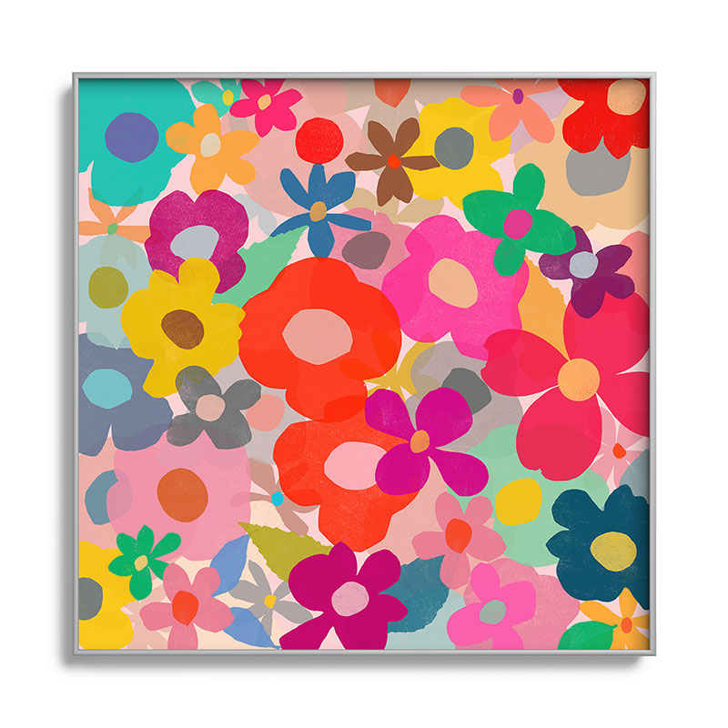 Garima Dhawan garden 3 Square Metal Framed Art Print