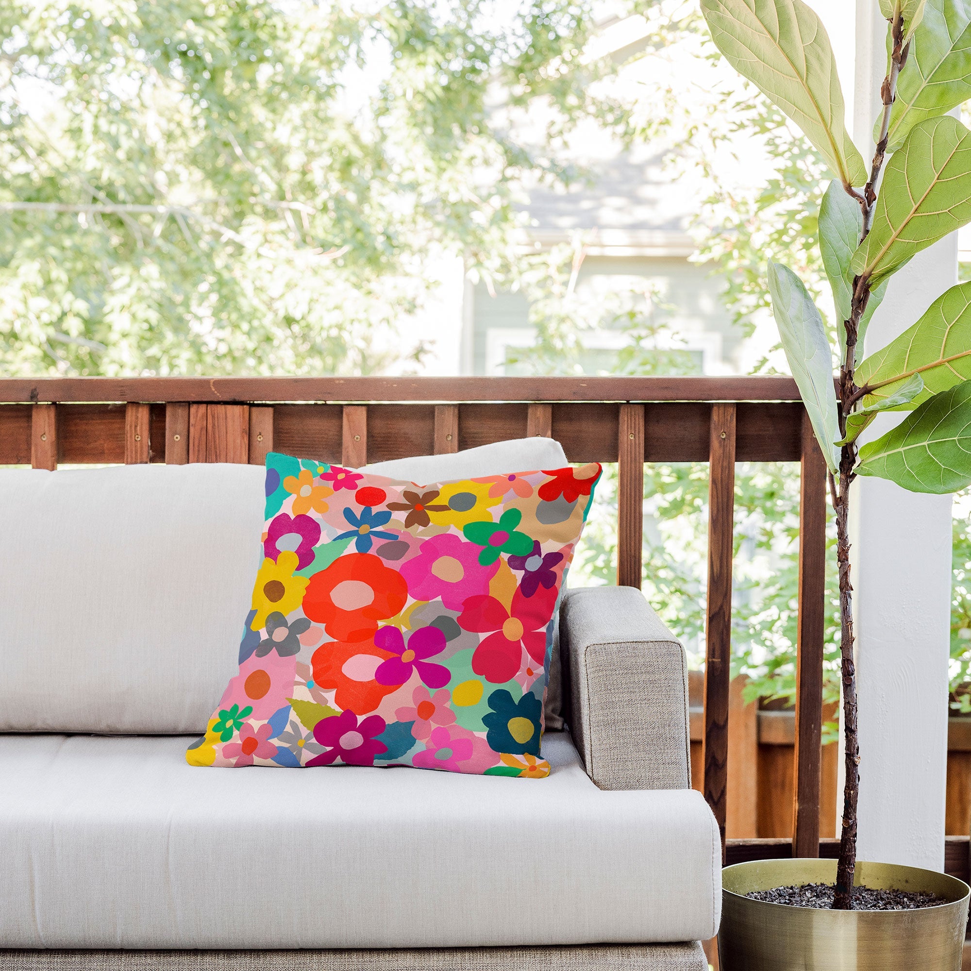 Garima Dhawan garden 3 Outdoor Throw Pillow