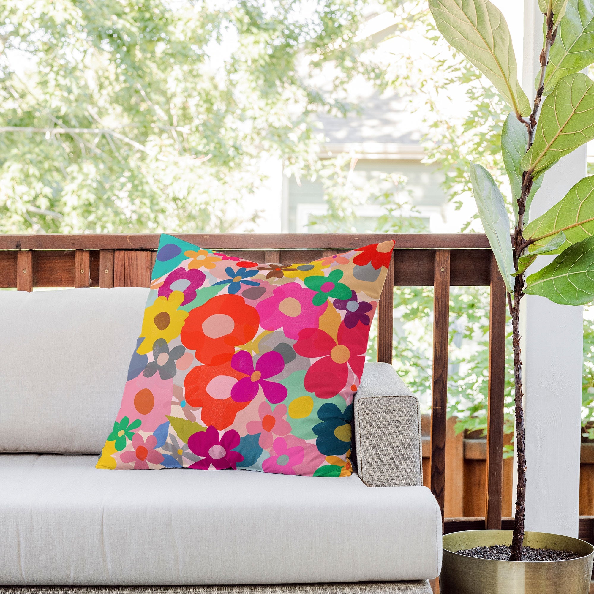 Garima Dhawan garden 3 Outdoor Throw Pillow
