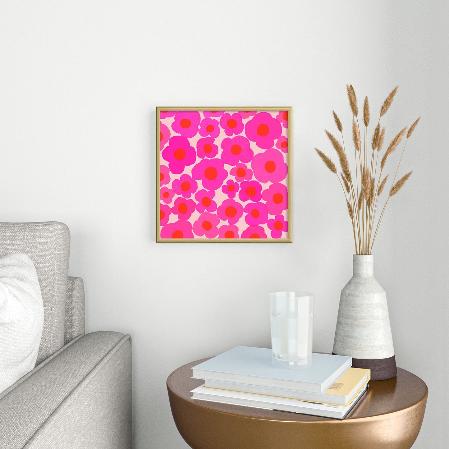 Garima Dhawan poppy 9 Square Metal Framed Art Print