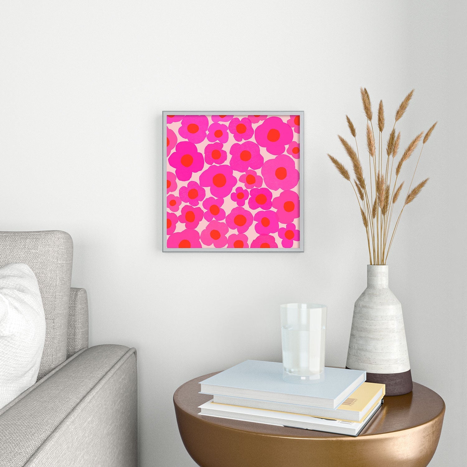 Garima Dhawan poppy 9 Square Metal Framed Art Print