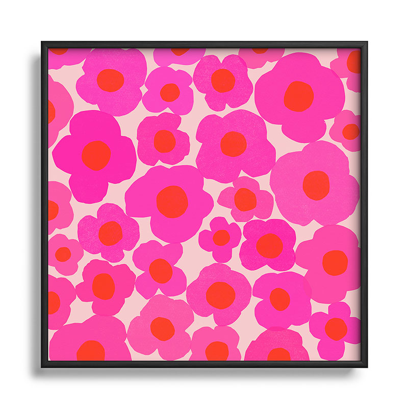 Garima Dhawan poppy 9 Square Metal Framed Art Print