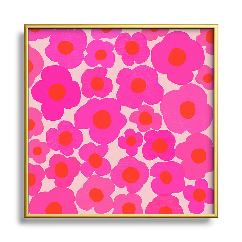 Garima Dhawan poppy 9 Square Metal Framed Art Print