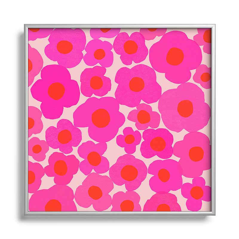 Garima Dhawan poppy 9 Square Metal Framed Art Print