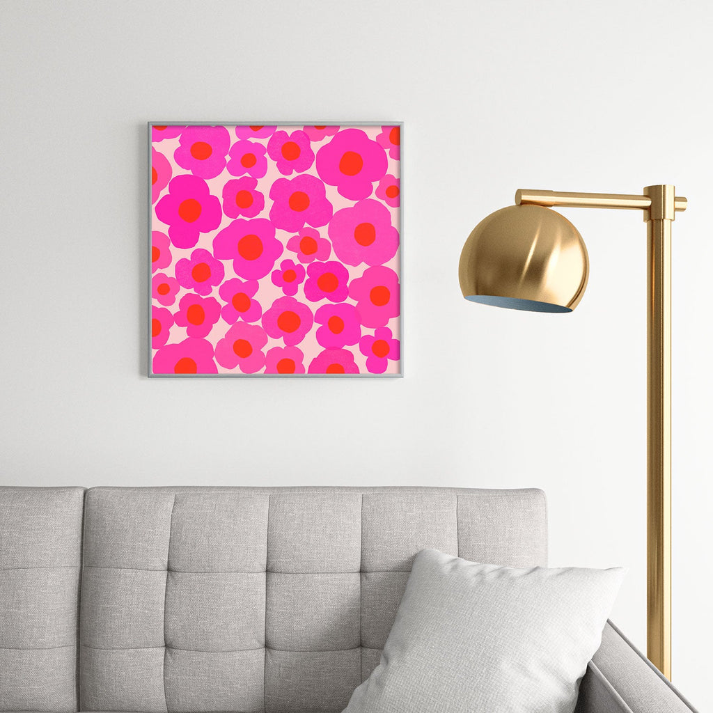 Garima Dhawan poppy 9 Square Metal Framed Art Print