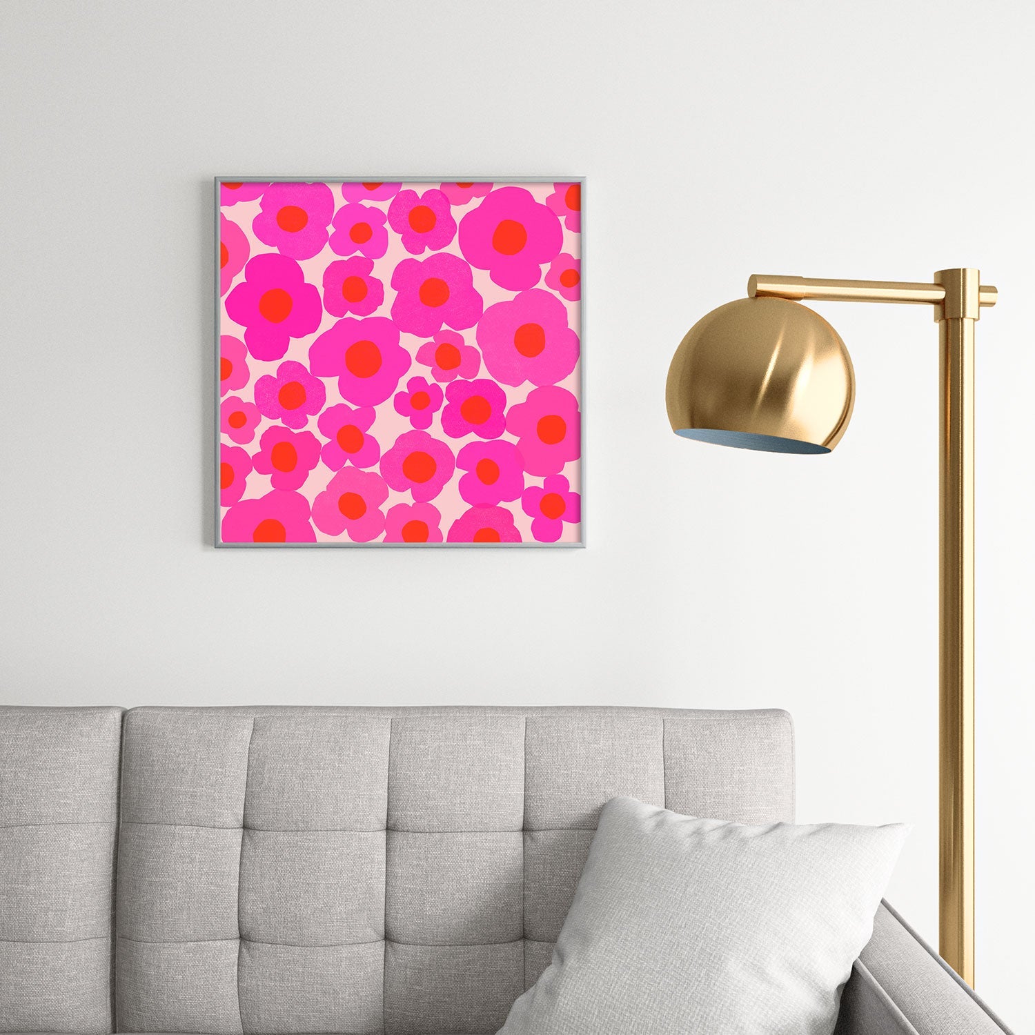 Garima Dhawan poppy 9 Square Metal Framed Art Print