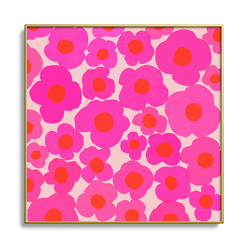 Garima Dhawan poppy 9 Square Metal Framed Art Print