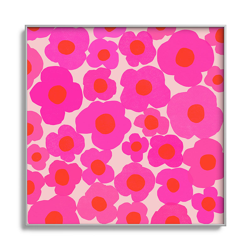Garima Dhawan poppy 9 Square Metal Framed Art Print