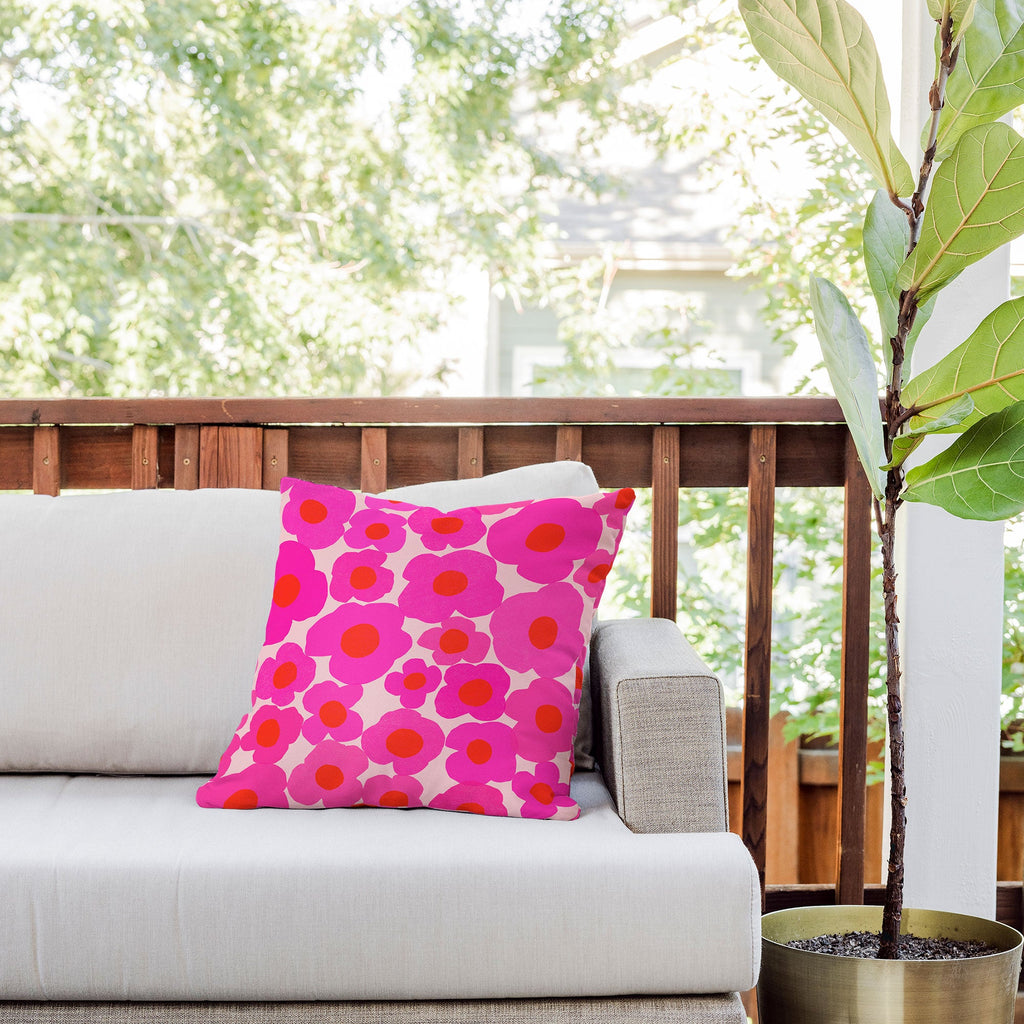 Garima Dhawan poppy 9 Outdoor Throw Pillow