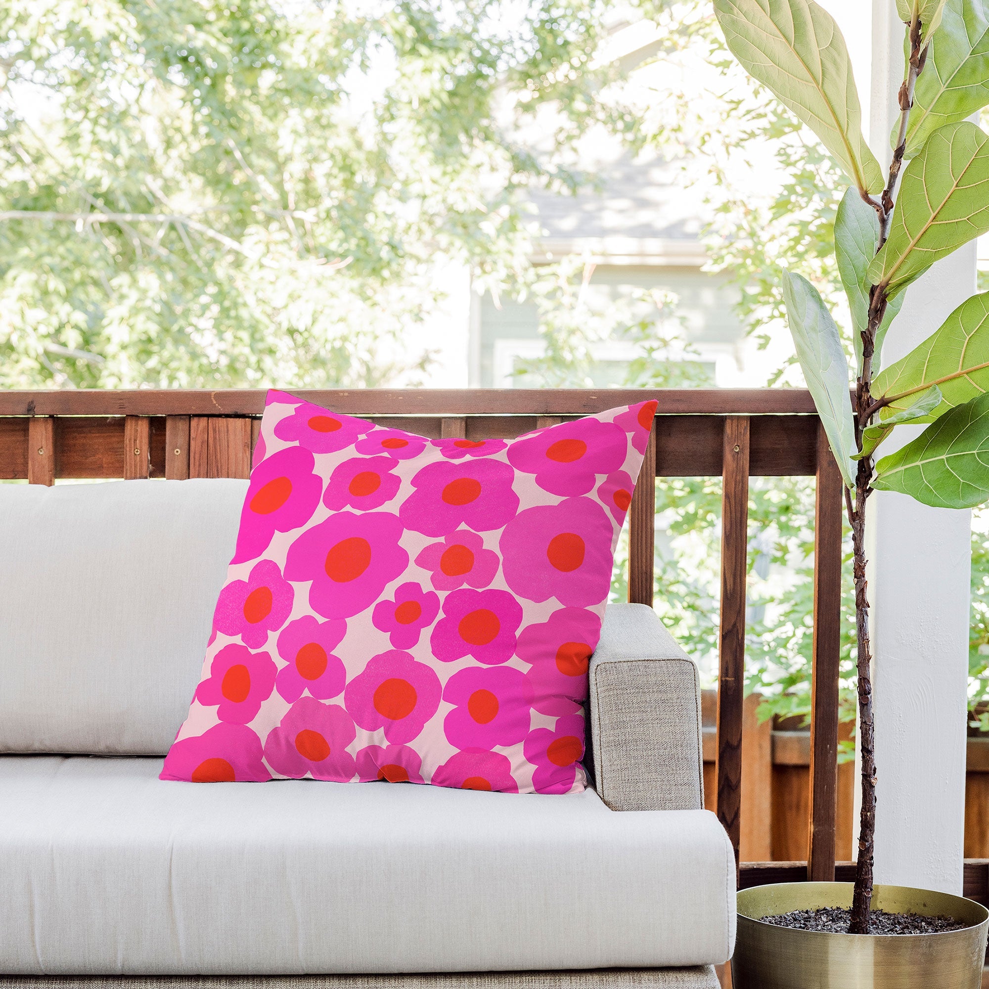 Garima Dhawan poppy 9 Outdoor Throw Pillow