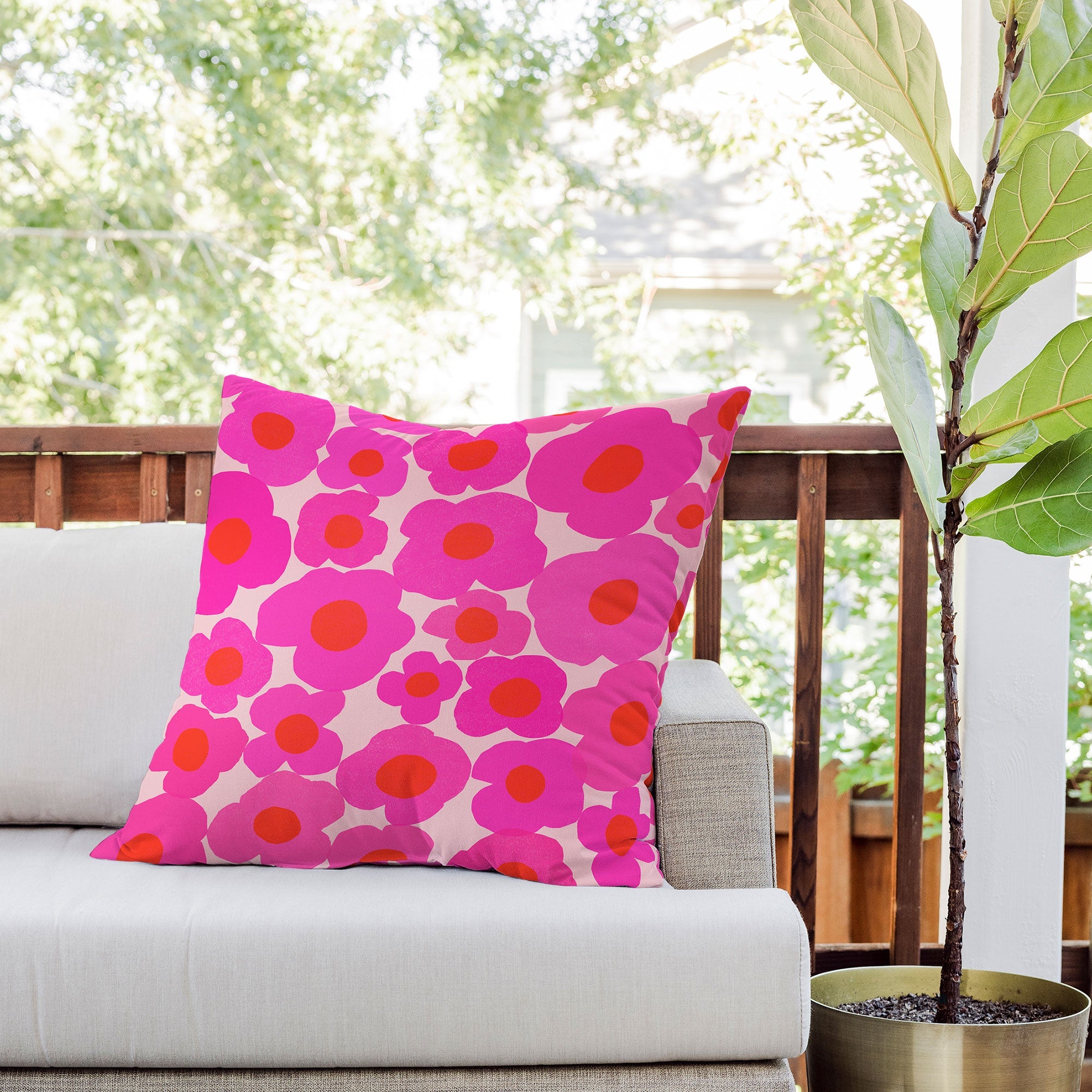 Garima Dhawan poppy 9 Outdoor Throw Pillow
