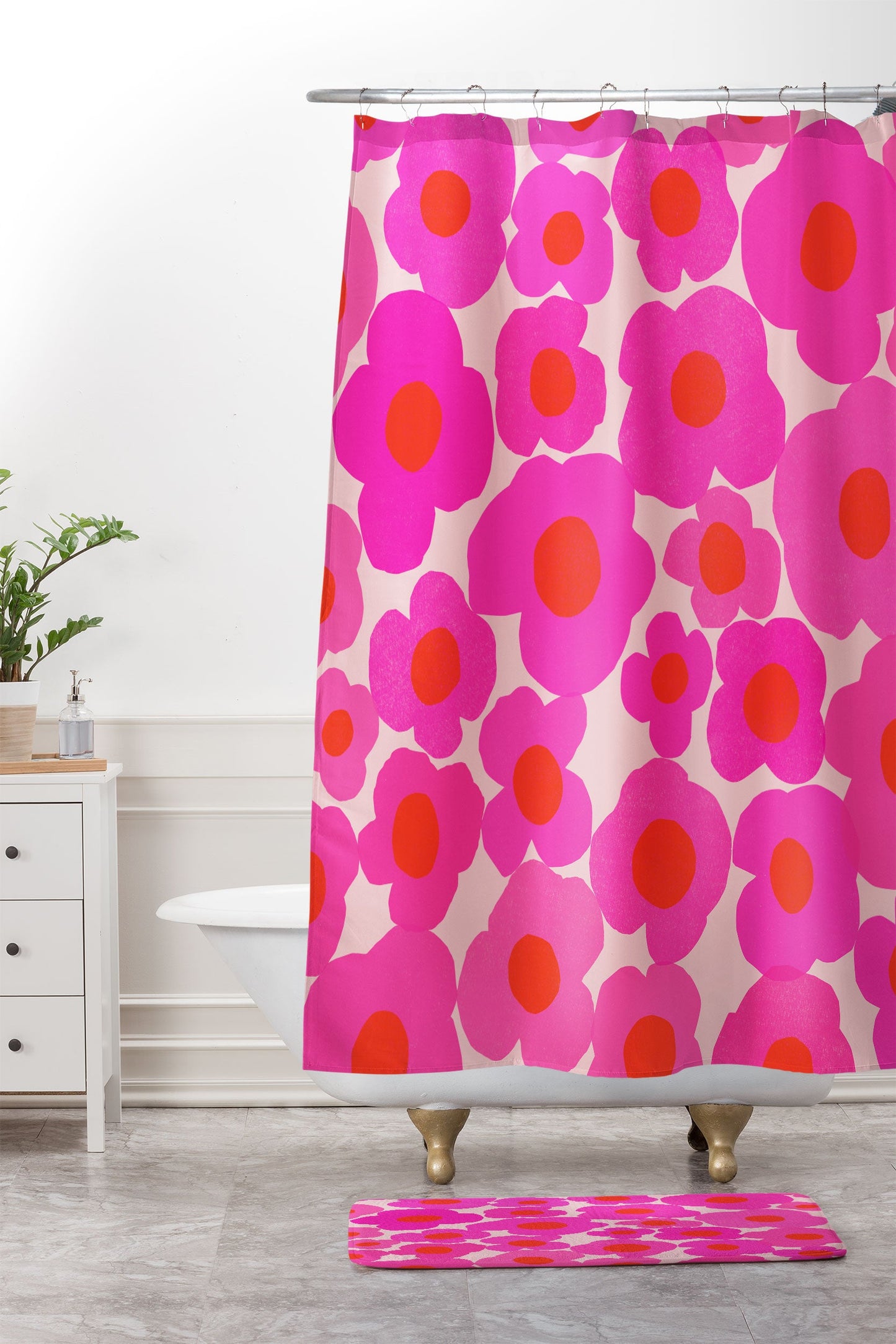 Garima Dhawan poppy 9 Shower Curtain And Mat