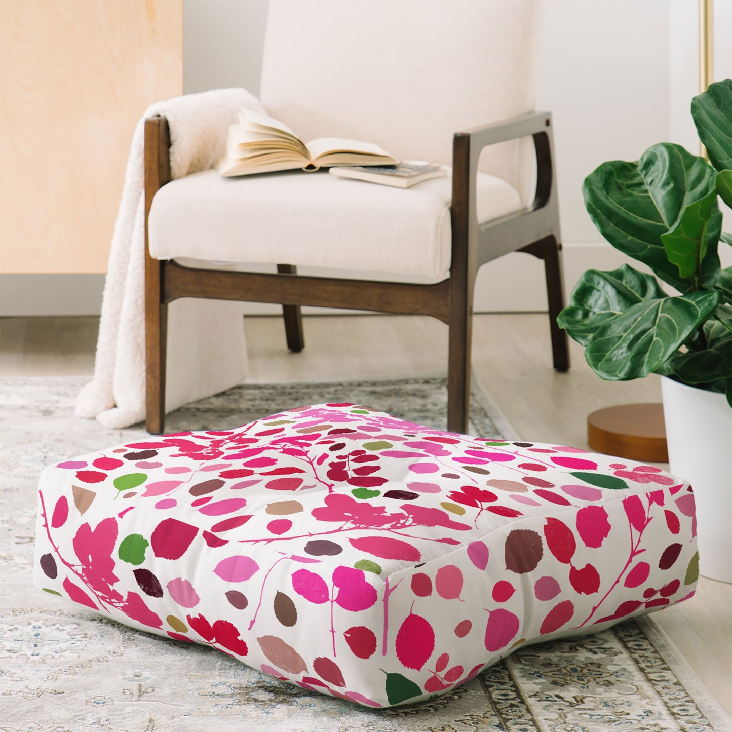 Garima Dhawan wildrose 3 Floor Pillow Square
