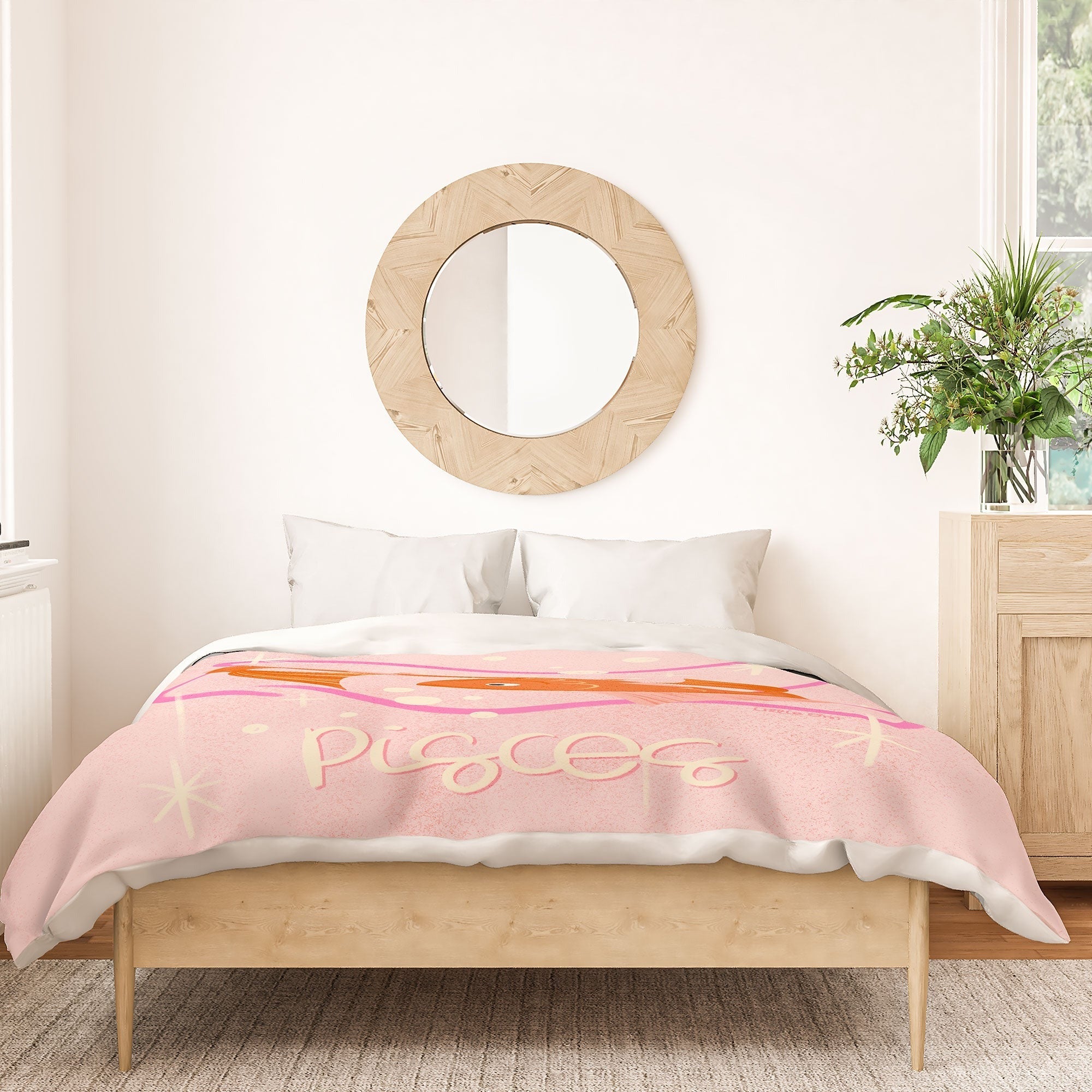 Little Om Zodiac Sign Pisces Duvet Cover