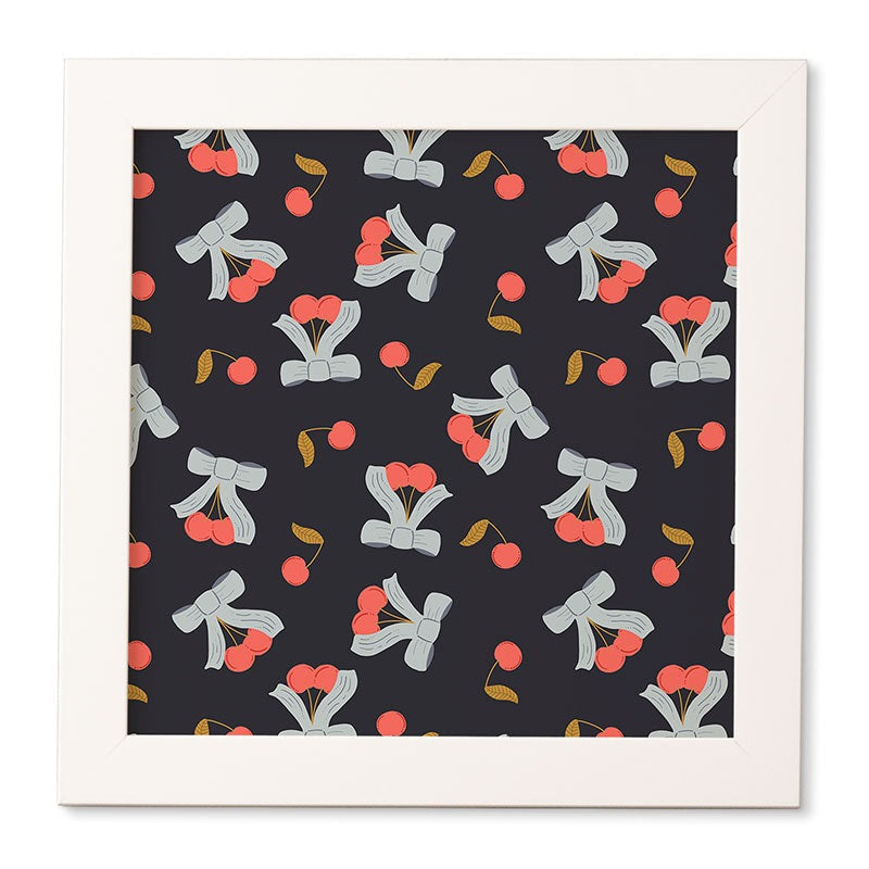 Jennifer Labre Cherries and Bows Framed Wall Art
