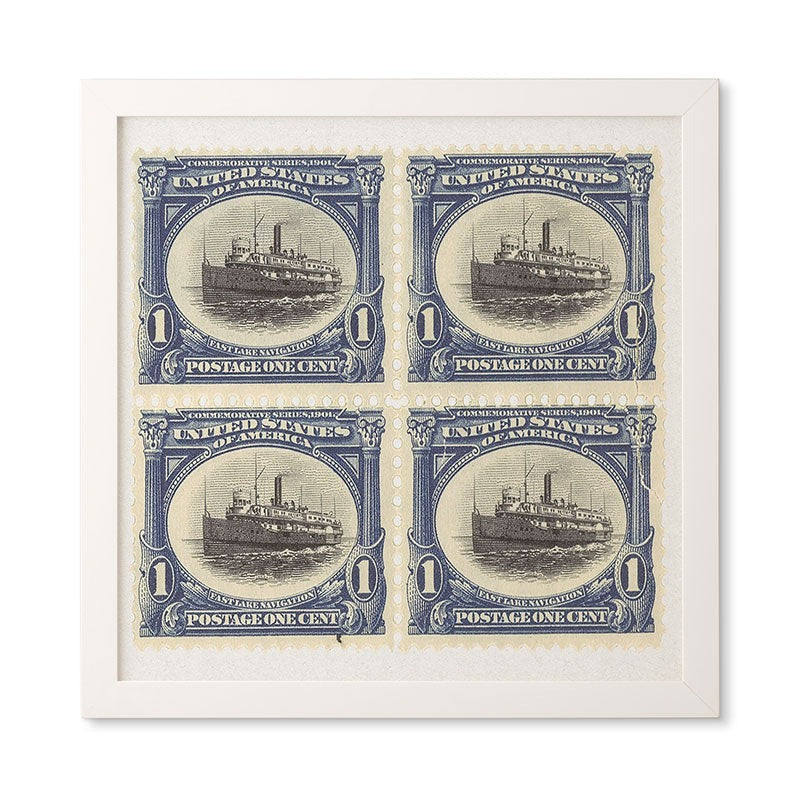 DENY Designs 1901 1c Fast Lake Navigation Stamps Framed Wall Art