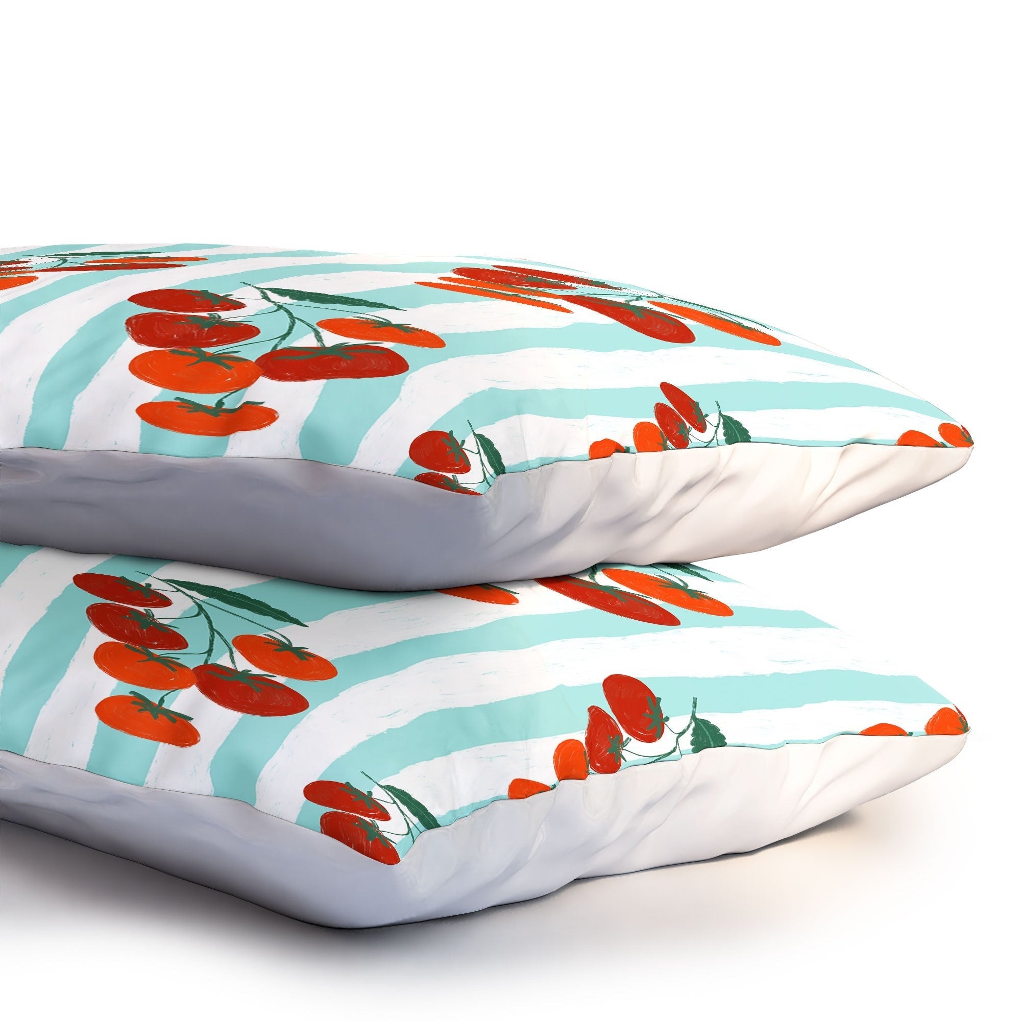 Design by Spark Zesty Tomatoes and Stripes Pillow Shams
