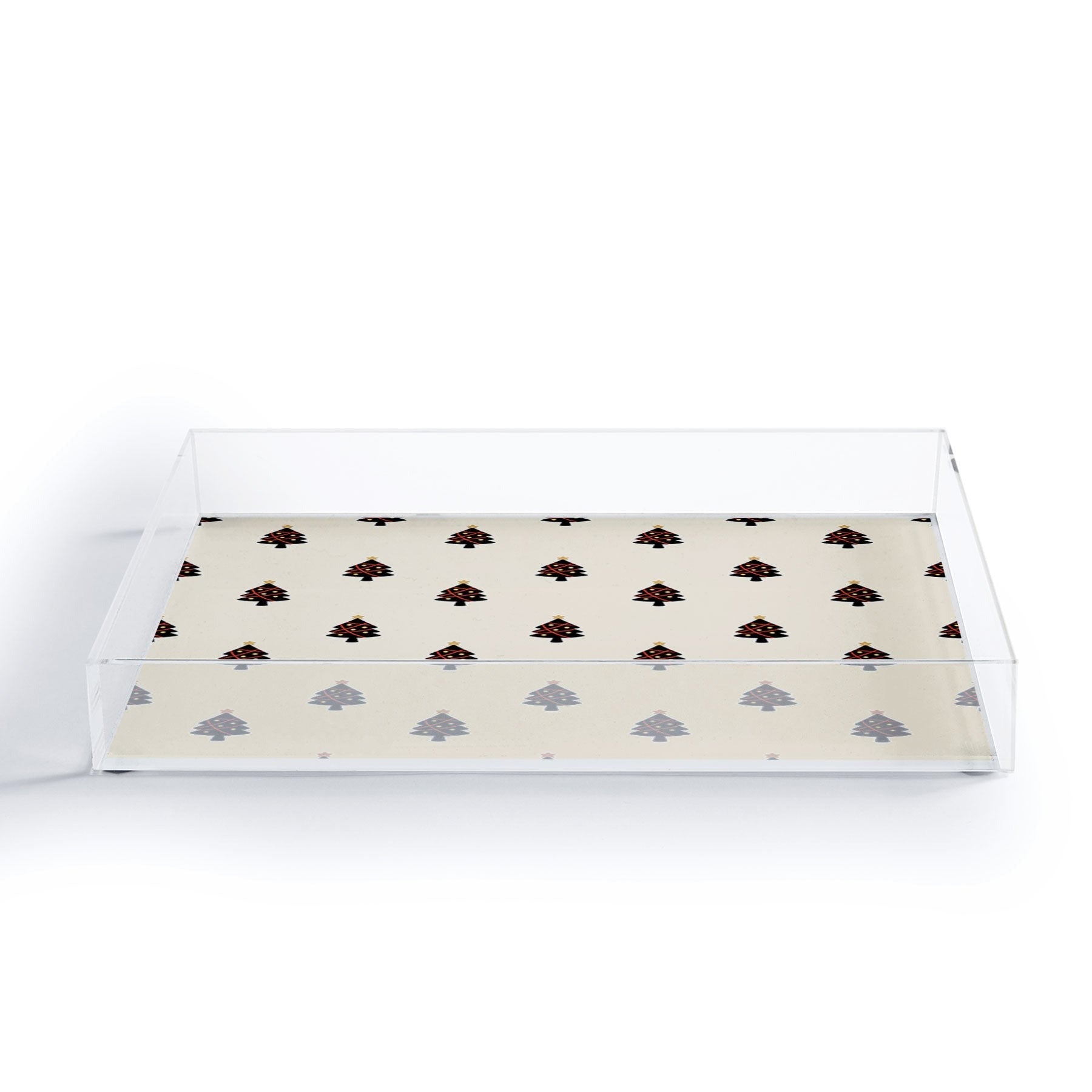 Design by Spark Black And Gold Christmas Tree Acrylic Tray