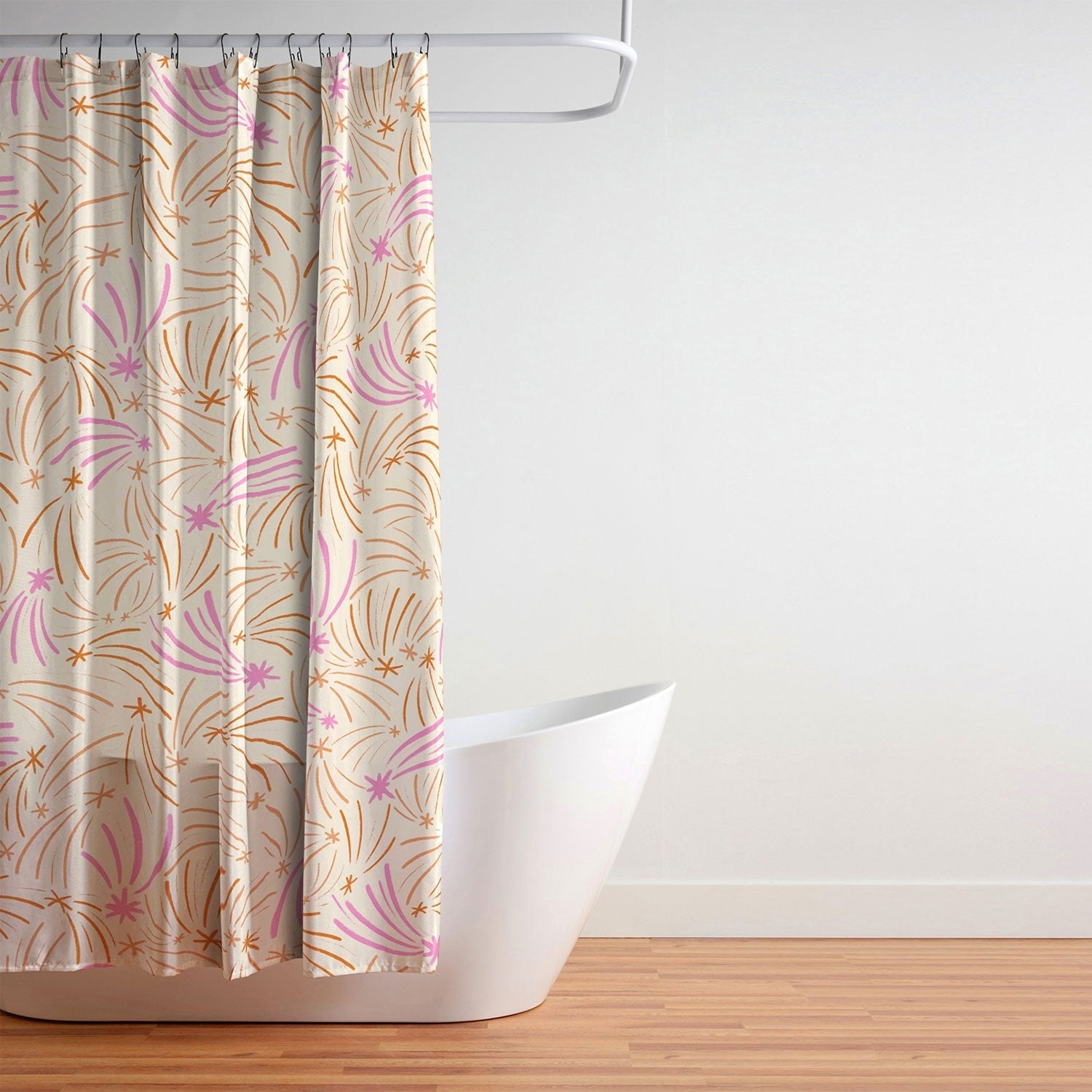 Little Om Pattern Shooting Stars cream Shower Curtain