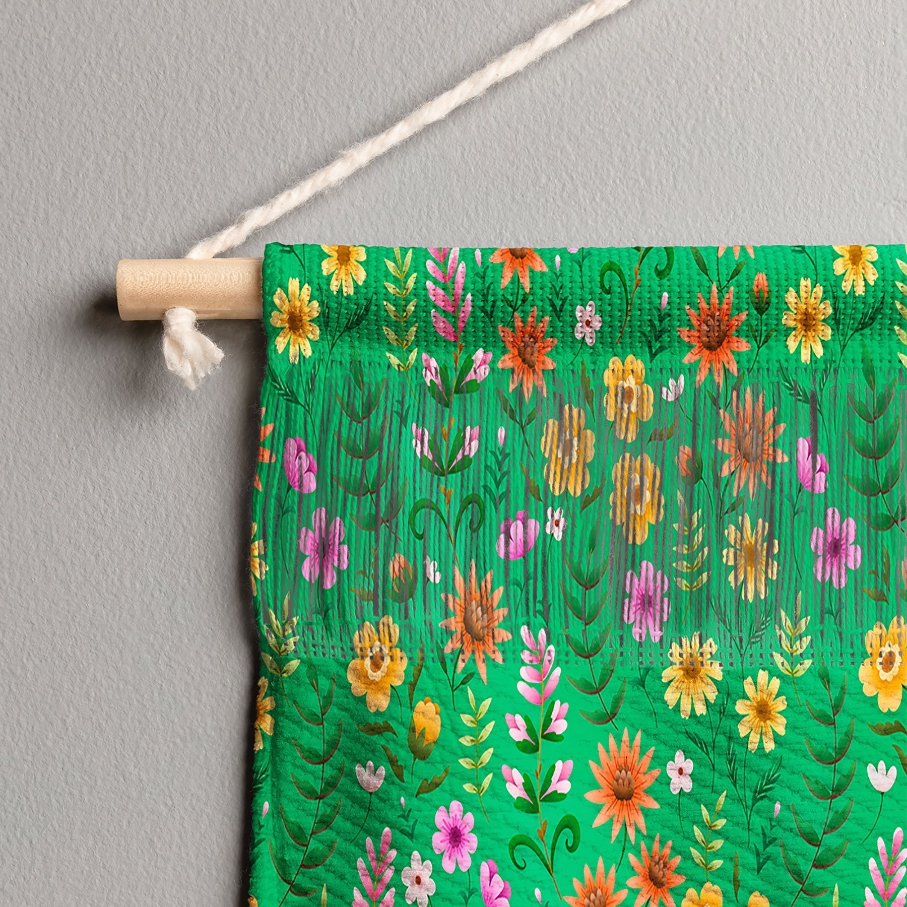 Pimlada Phuapradit Ditsy Spring Floral Green Wall Hanging Landscape