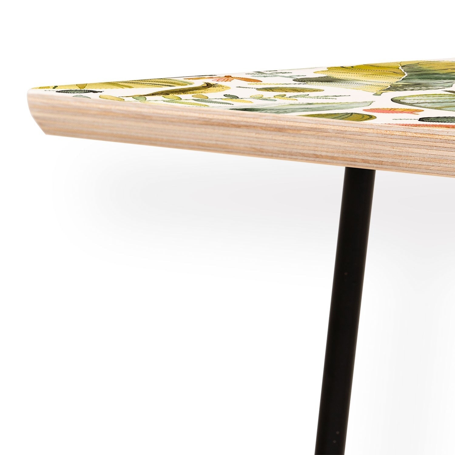 Ninola Design Botanic Retreat Tropical Jungle Leaves Botanical Green Orange Coffee Table