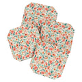 Ninola Design Botanic Retreat Tropical Whimsical Flowers Coral Green Coaster Set