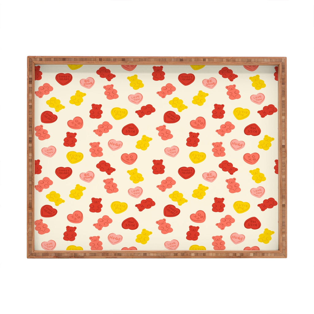 Design by Spark Gummy Bears and Candy Hearts Valentines Rectangular Tray