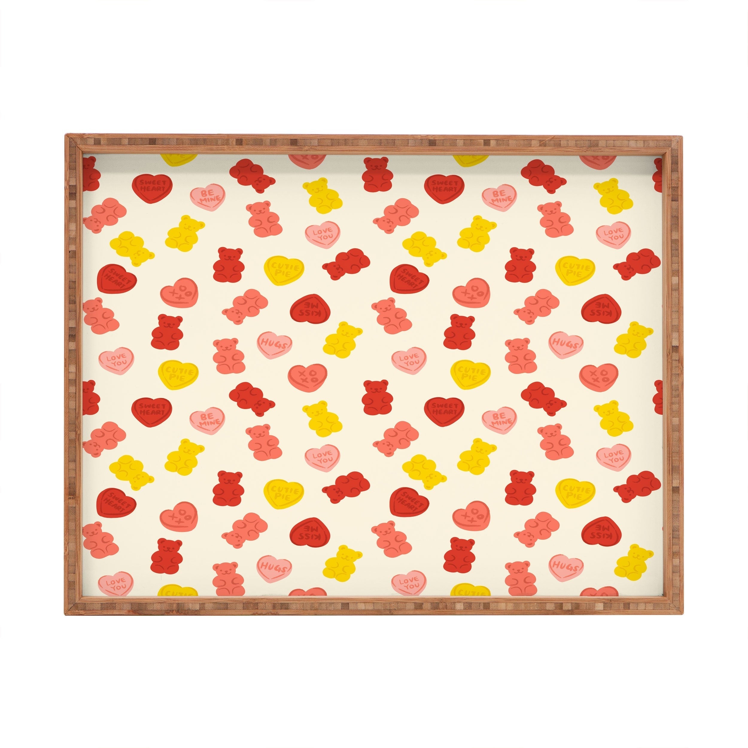 Design by Spark Gummy Bears and Candy Hearts Valentines Rectangular Tray