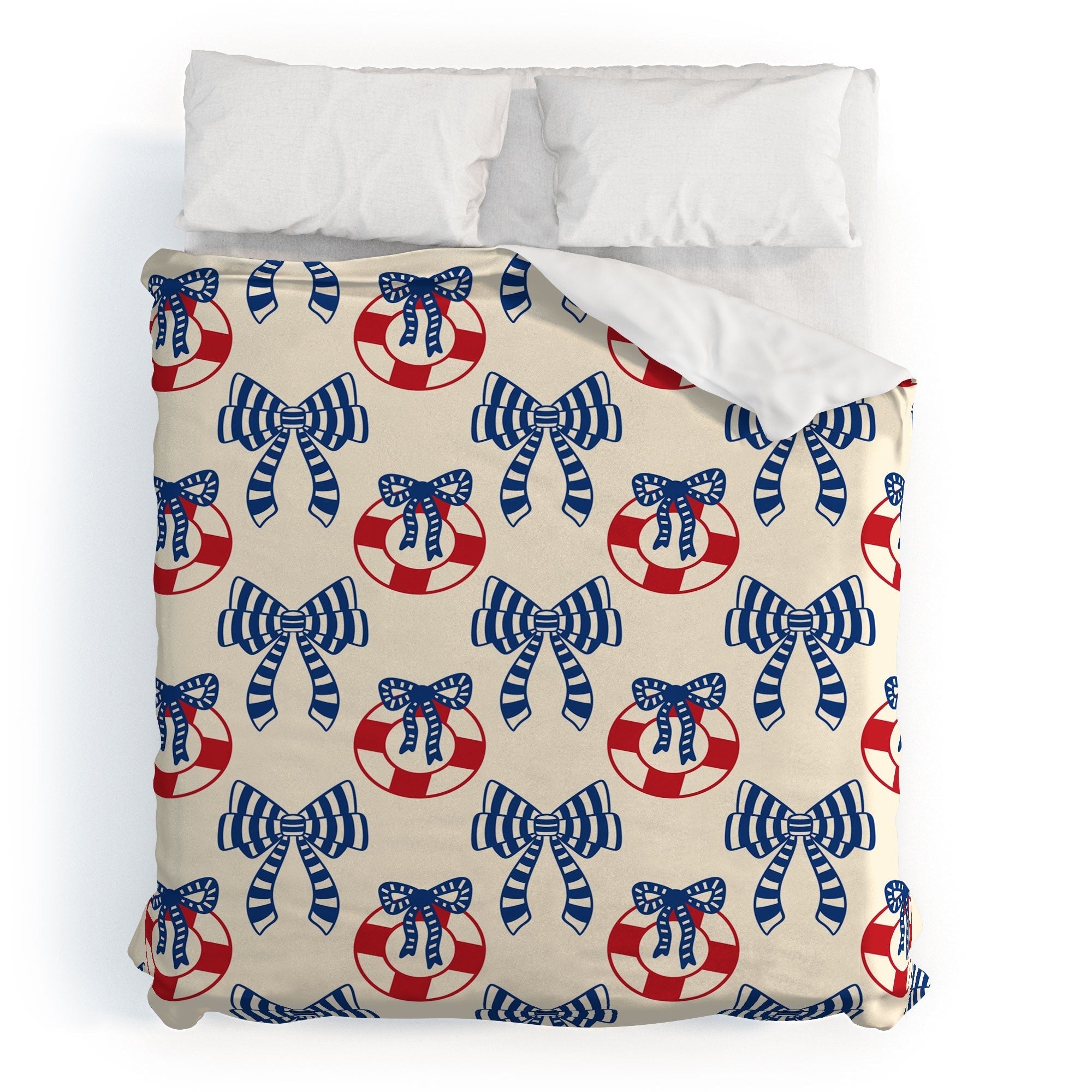Design by Spark Nautical Christmas Bows Duvet Cover