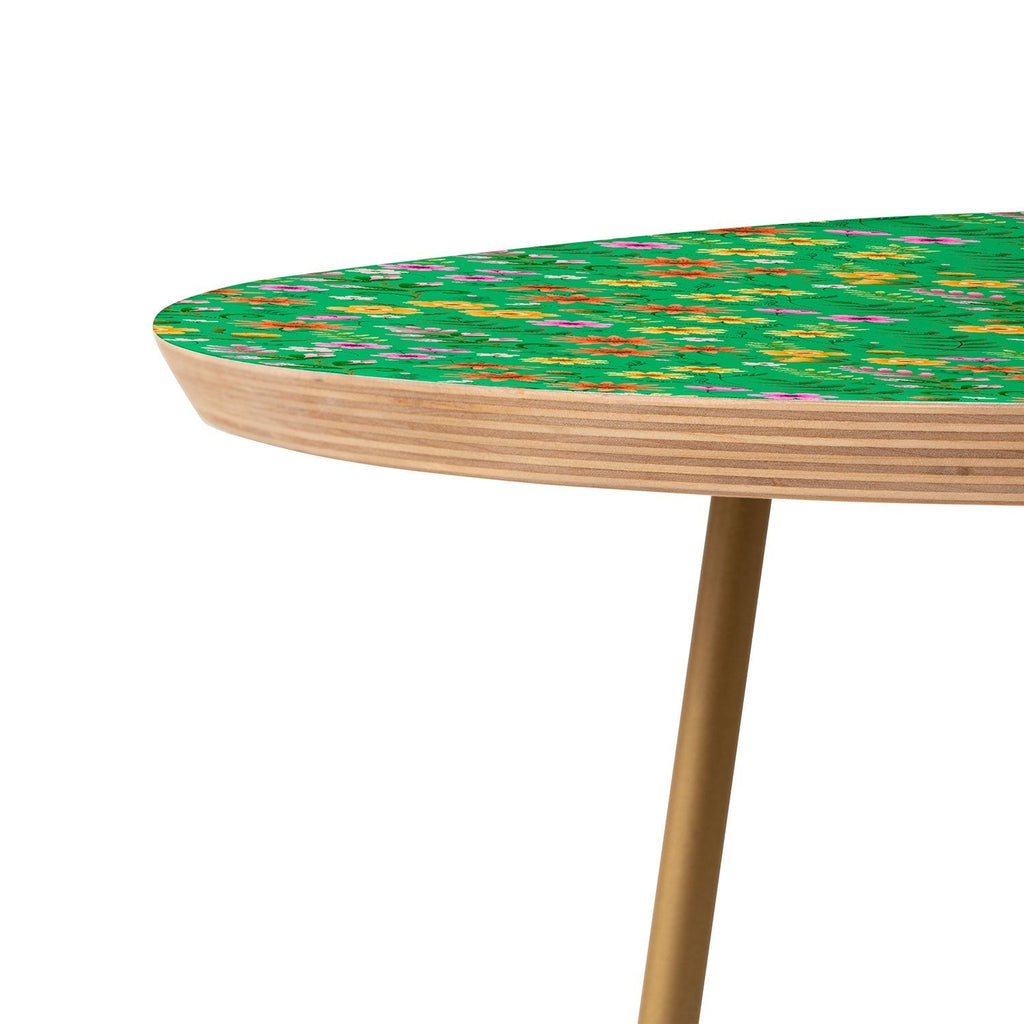 Pimlada Phuapradit Ditsy Spring Floral Green Round Side Table