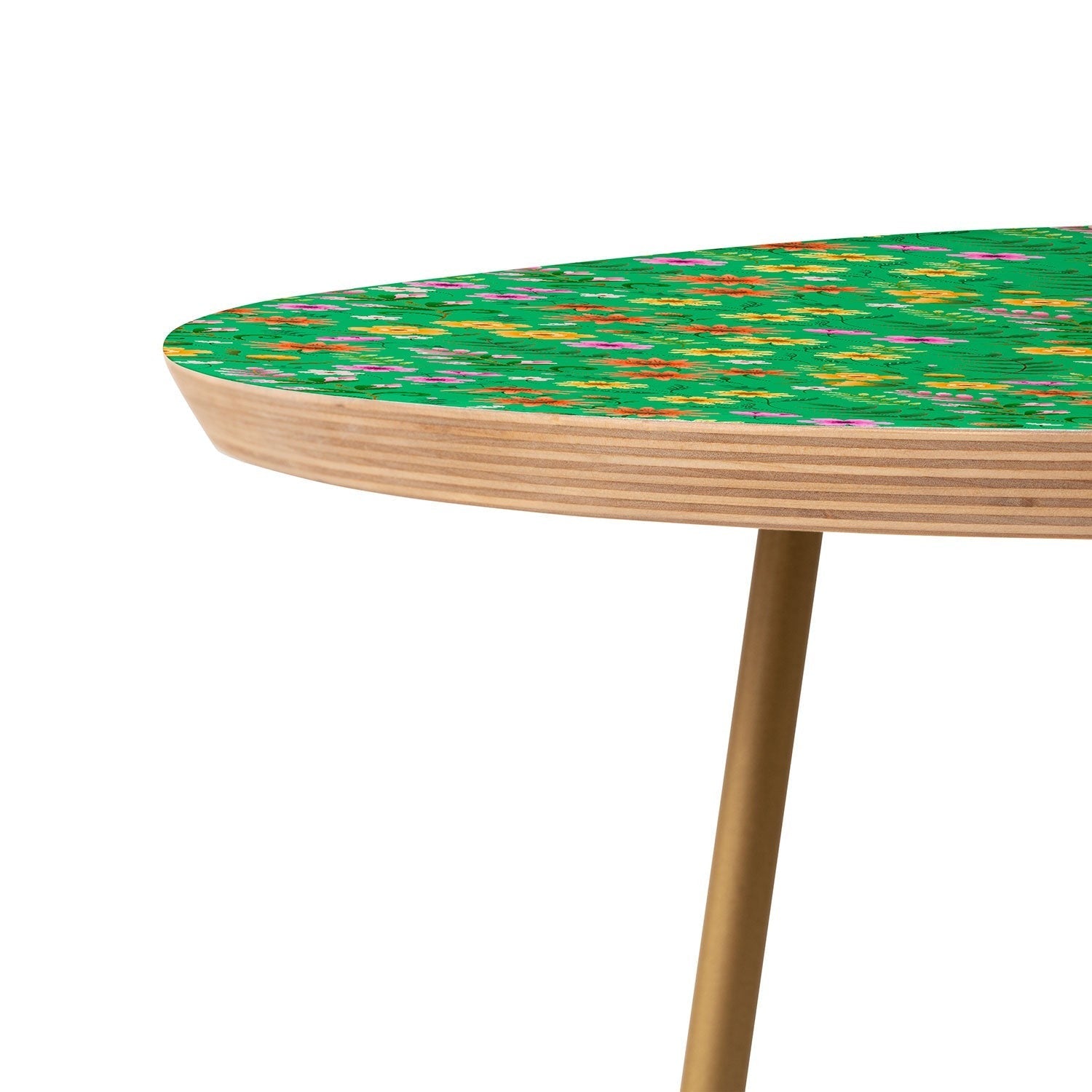 Pimlada Phuapradit Ditsy Spring Floral Green Round Side Table