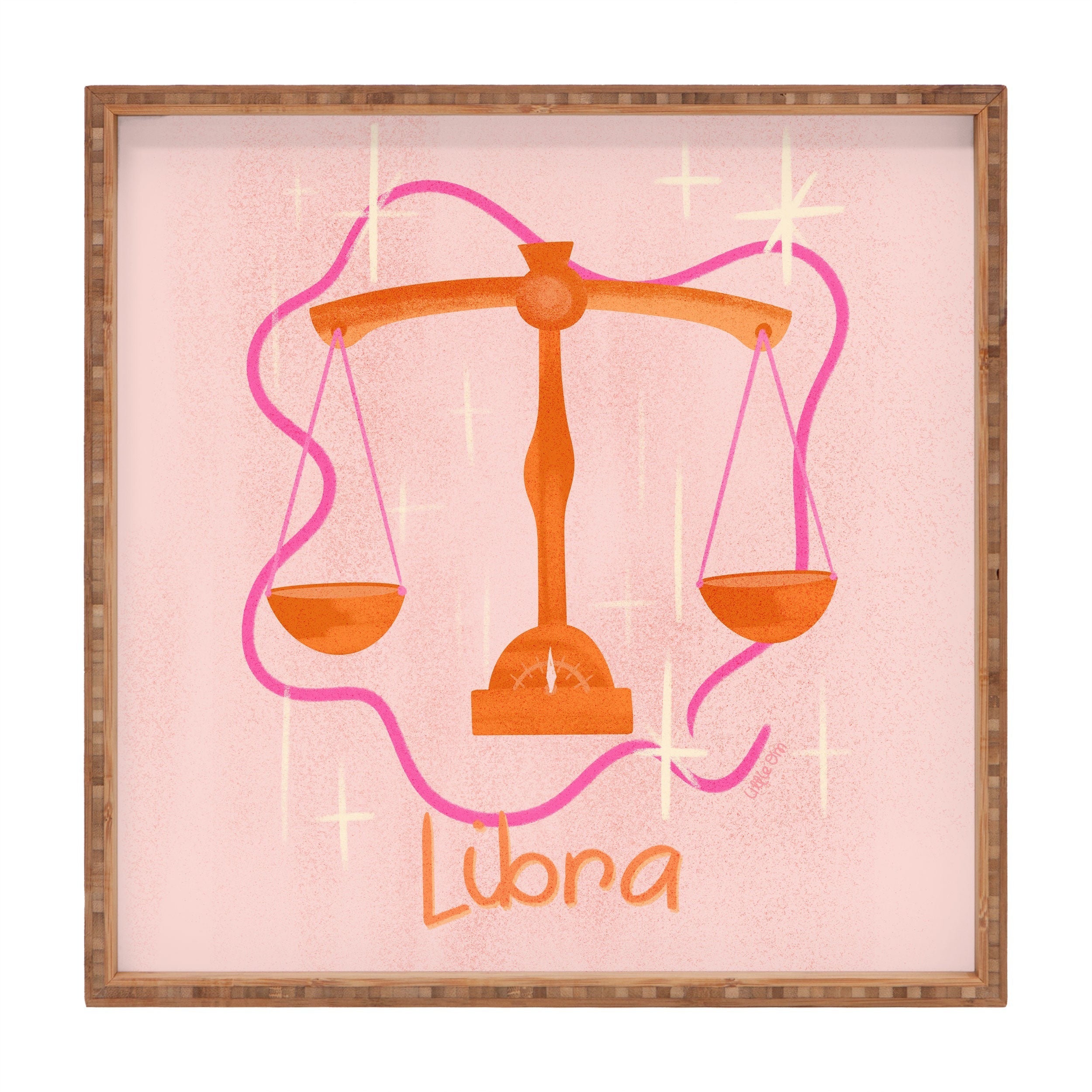 Little Om Zodiac Signs Libra Square Tray