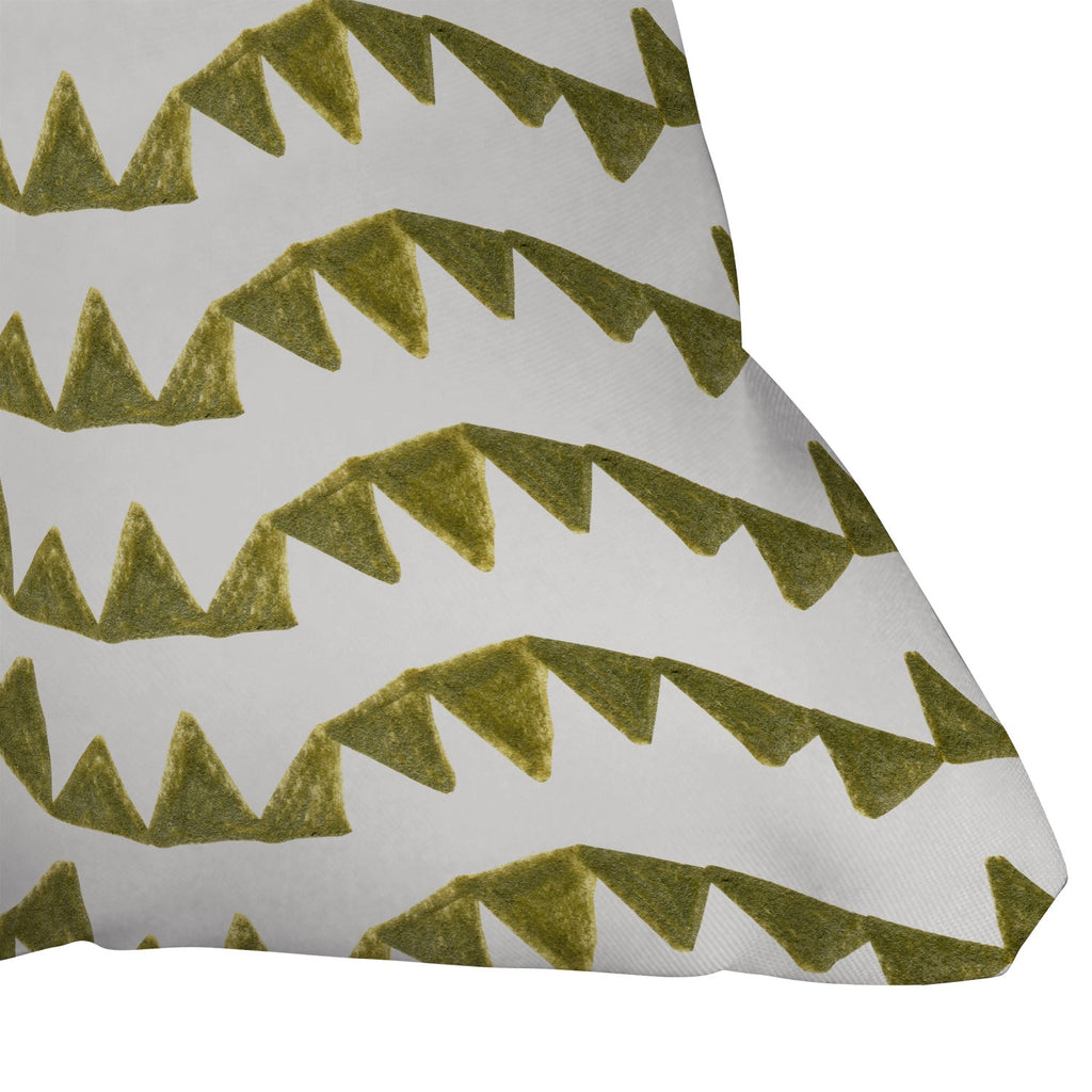 Georgiana Paraschiv Gold Triangle Pattern Outdoor Throw Pillow