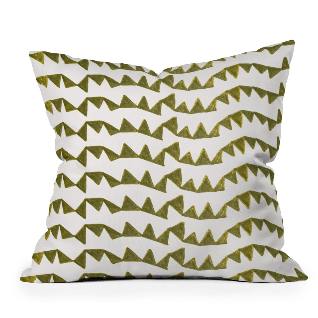 Georgiana Paraschiv Gold Triangle Pattern Outdoor Throw Pillow