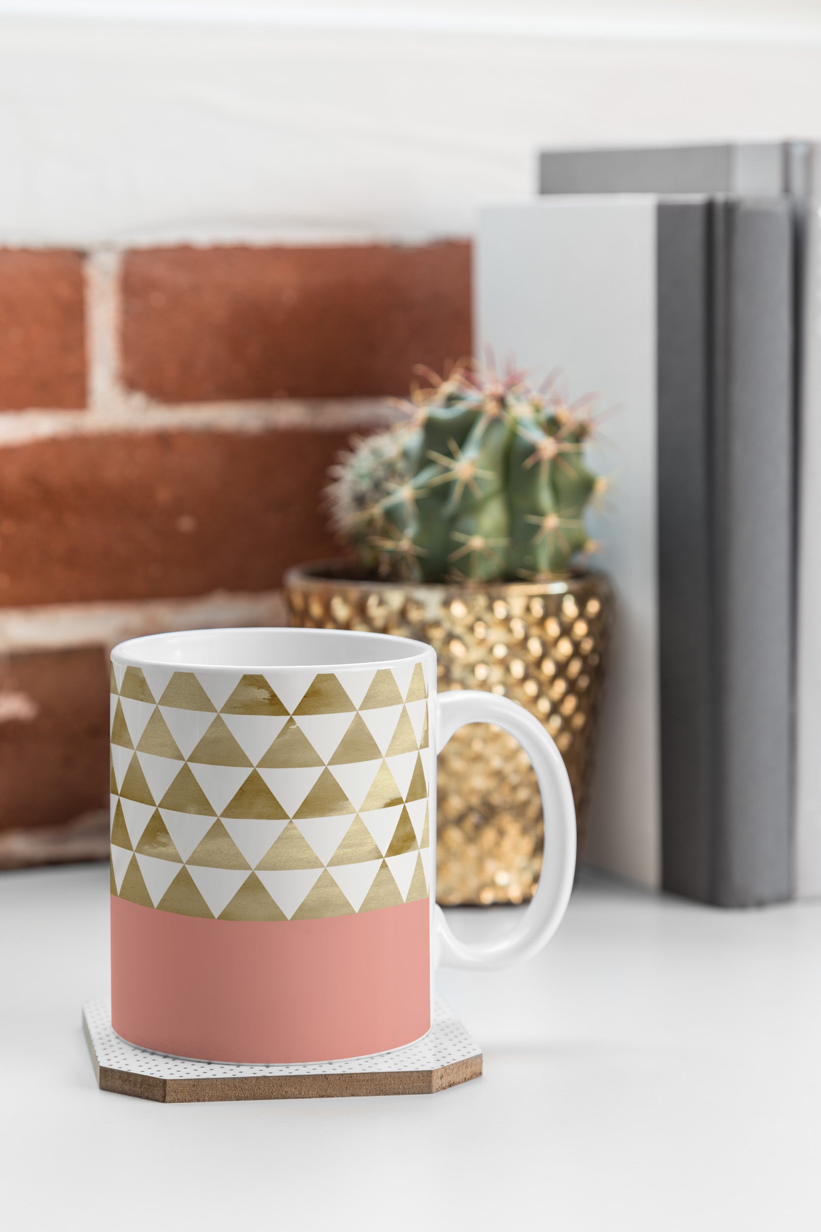 Georgiana Paraschiv Gold Triangles Coffee Mug