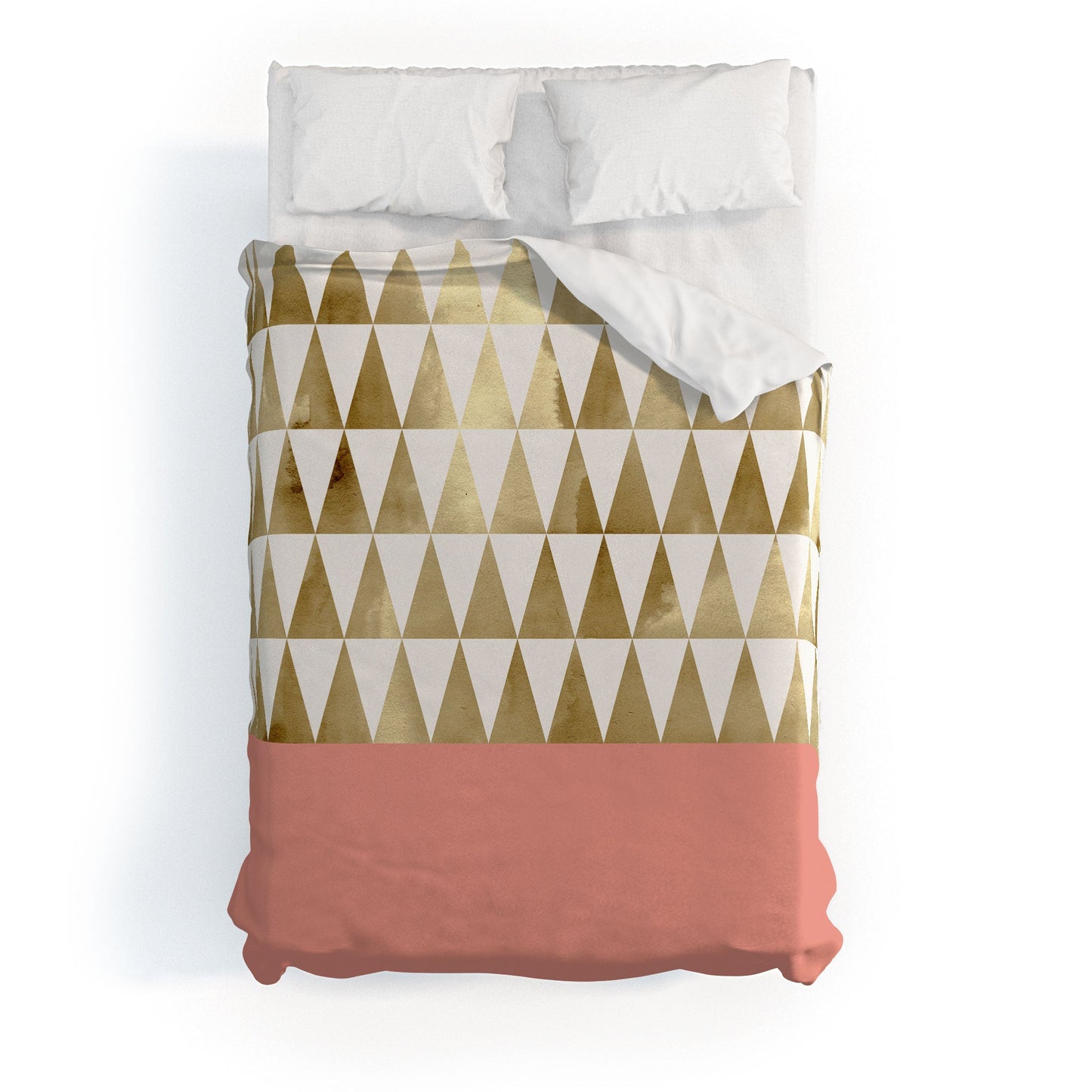 Georgiana Paraschiv Gold Triangles Duvet Cover