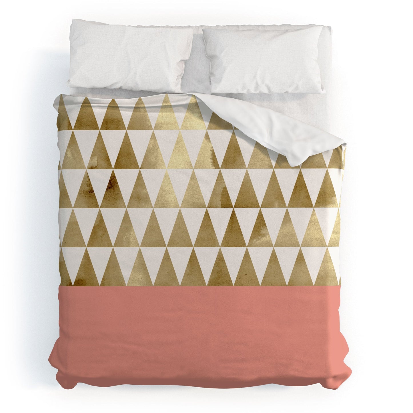 Georgiana Paraschiv Gold Triangles Duvet Cover