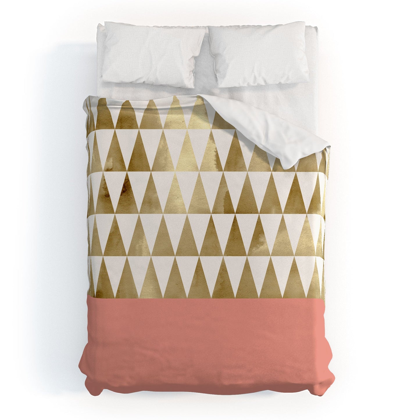 Georgiana Paraschiv Gold Triangles Duvet Cover