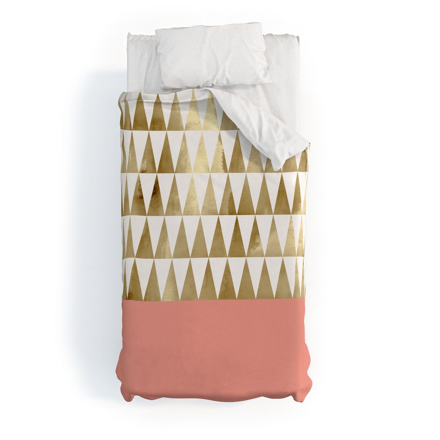Georgiana Paraschiv Gold Triangles Duvet Cover
