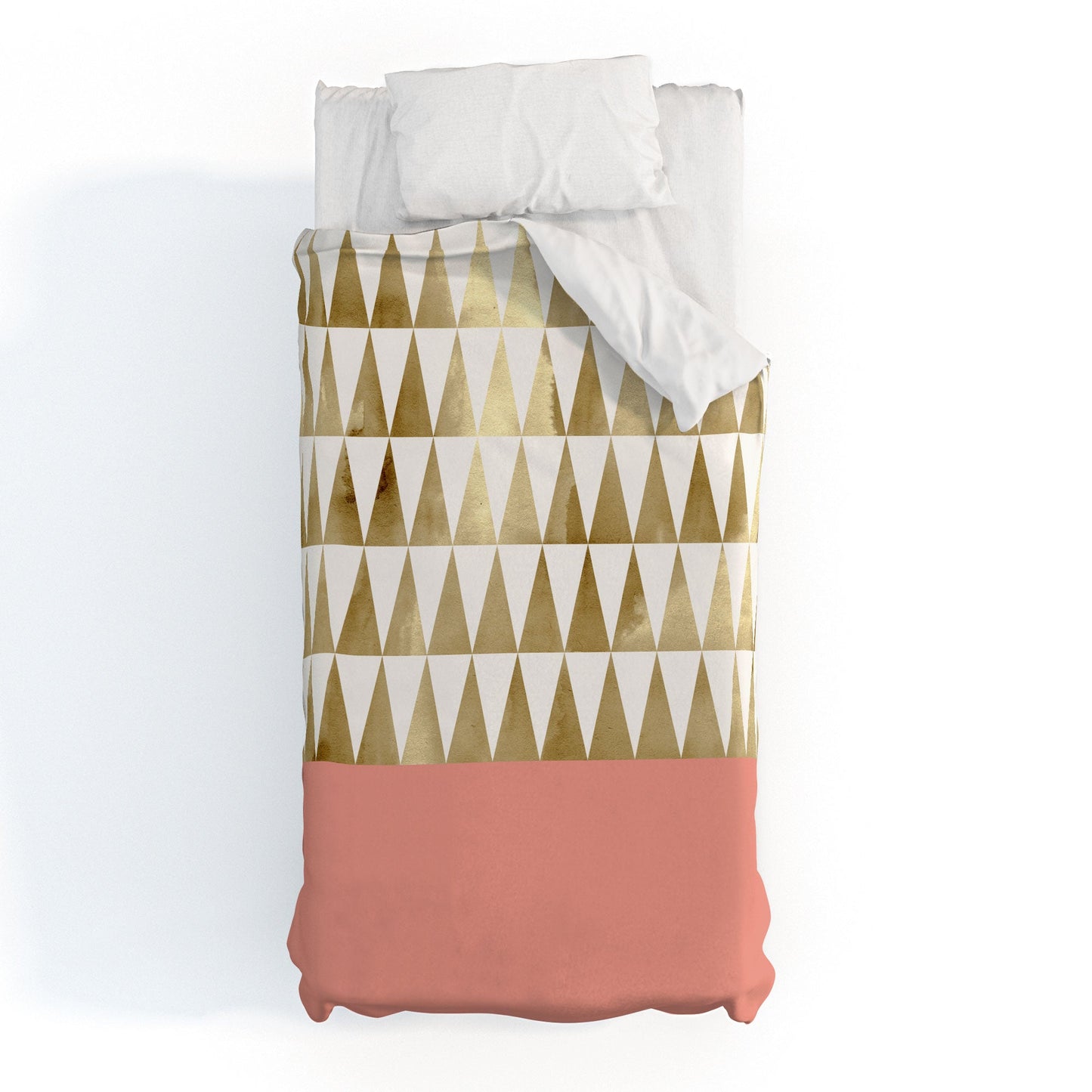 Georgiana Paraschiv Gold Triangles Duvet Cover