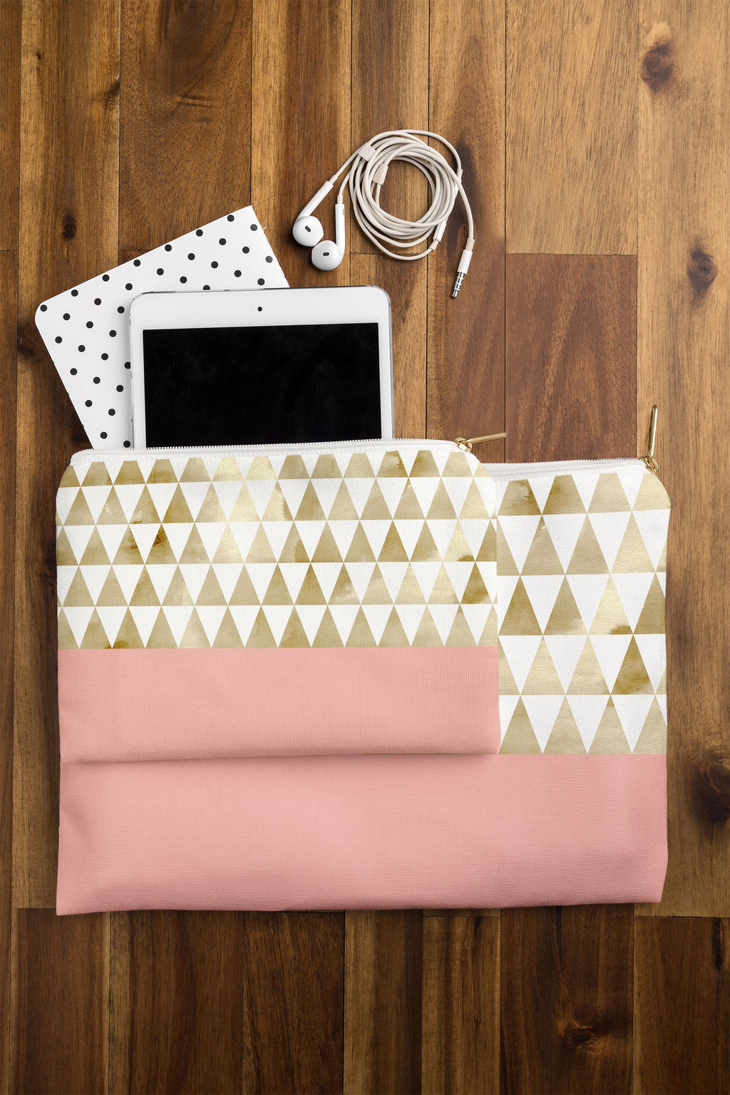 Georgiana Paraschiv Gold Triangles Pouch