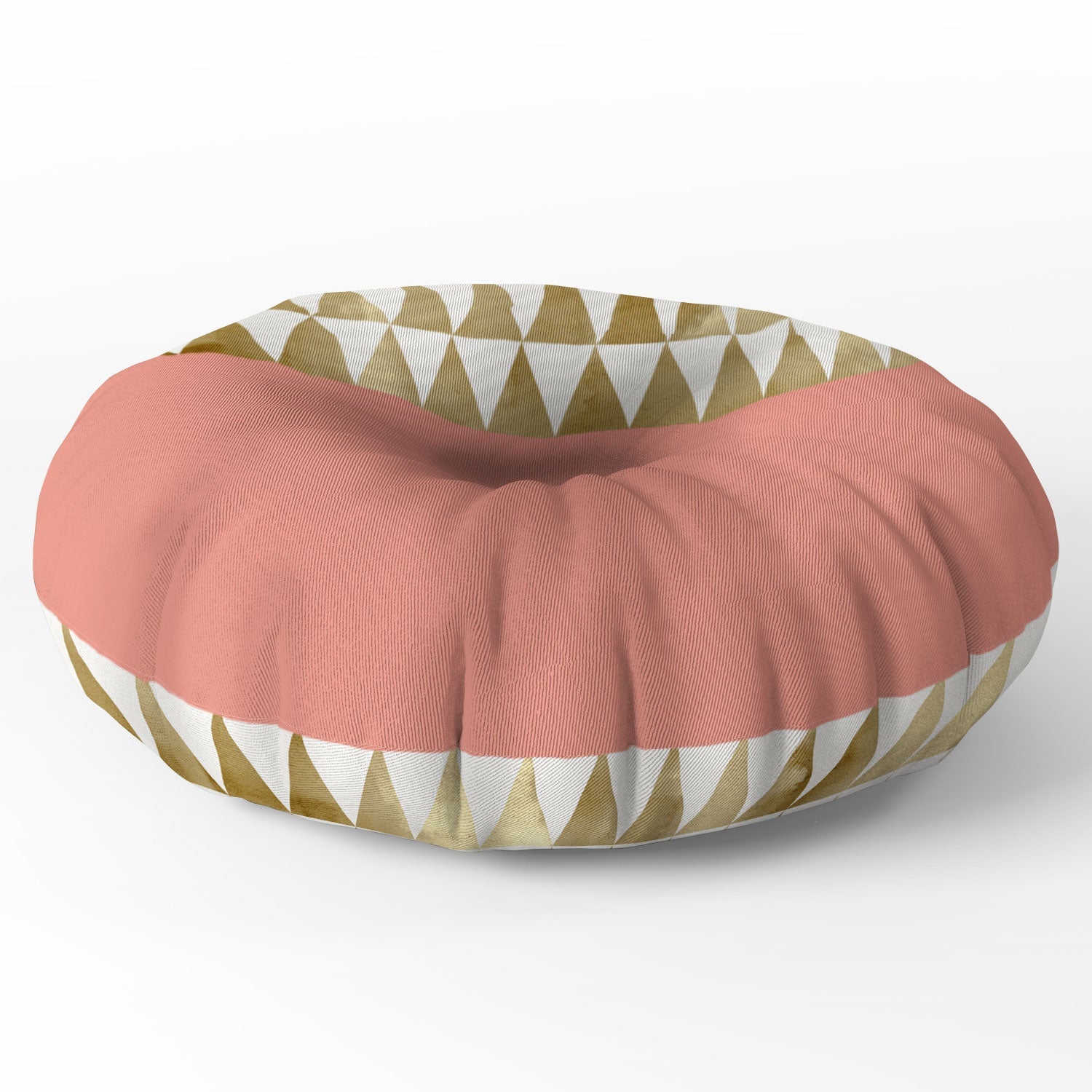 Georgiana Paraschiv Gold Triangles Floor Pillow Round