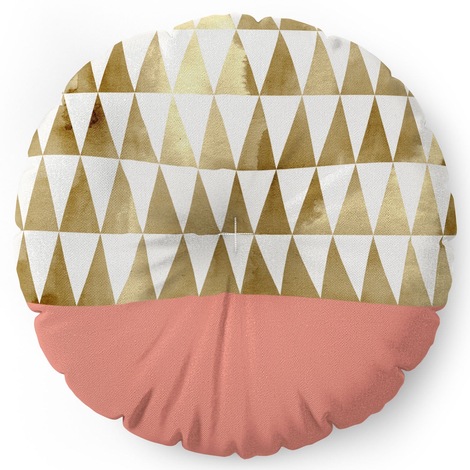 Georgiana Paraschiv Gold Triangles Floor Pillow Round