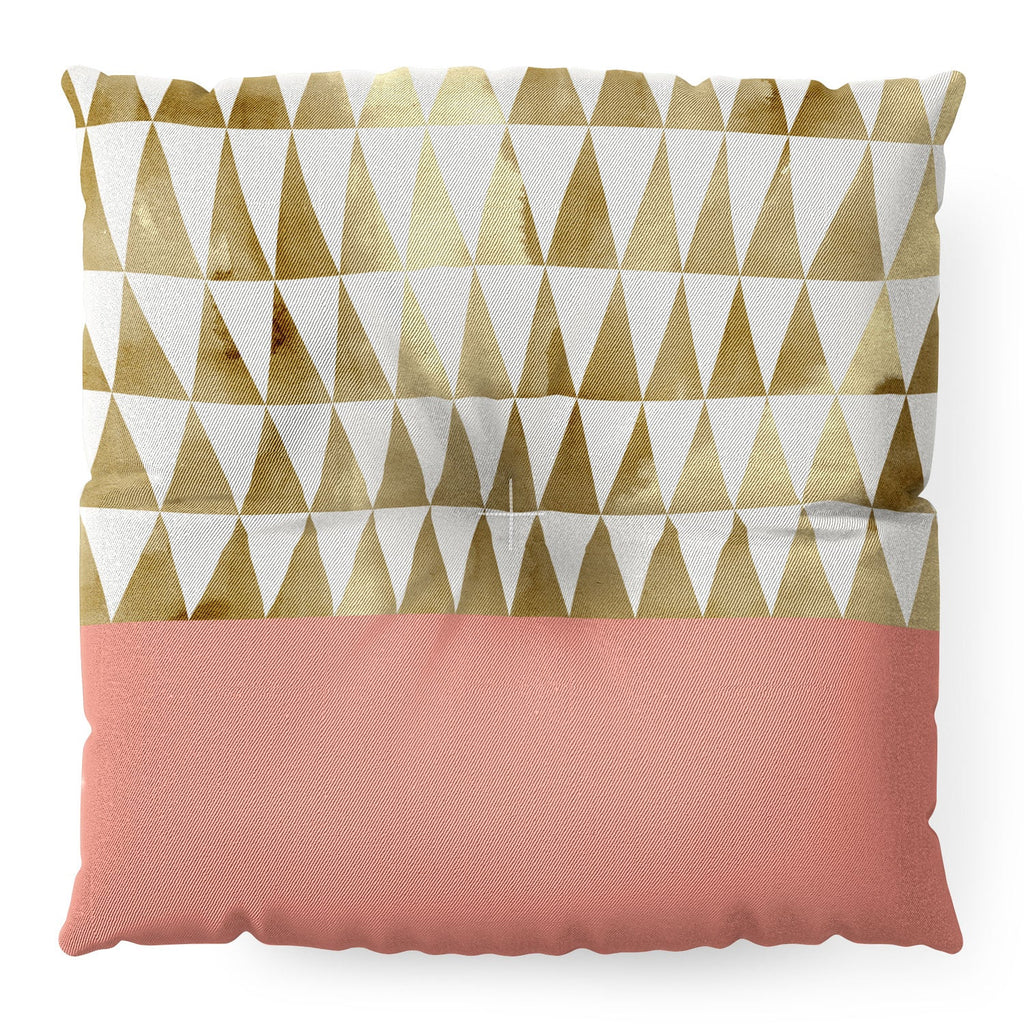 Georgiana Paraschiv Gold Triangles Floor Pillow Square