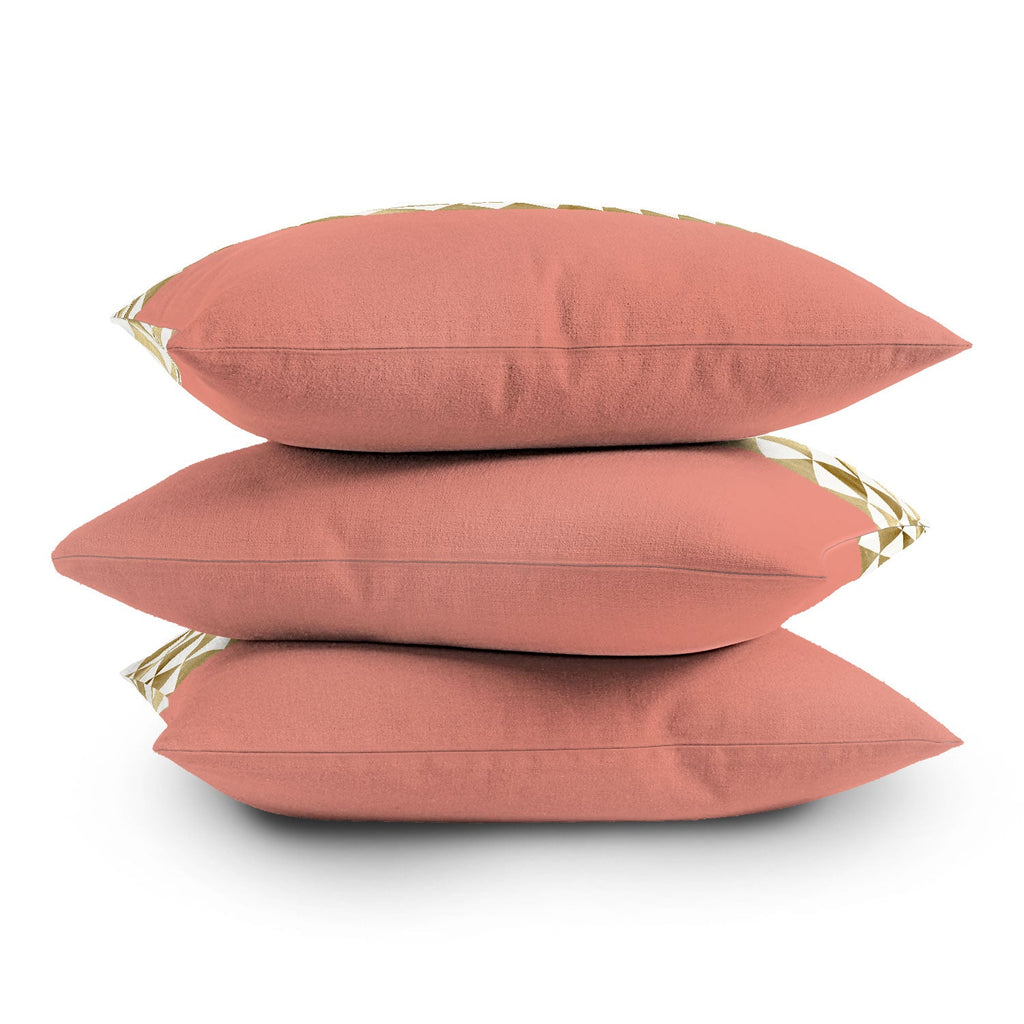 Georgiana Paraschiv Gold Triangles Throw Pillow