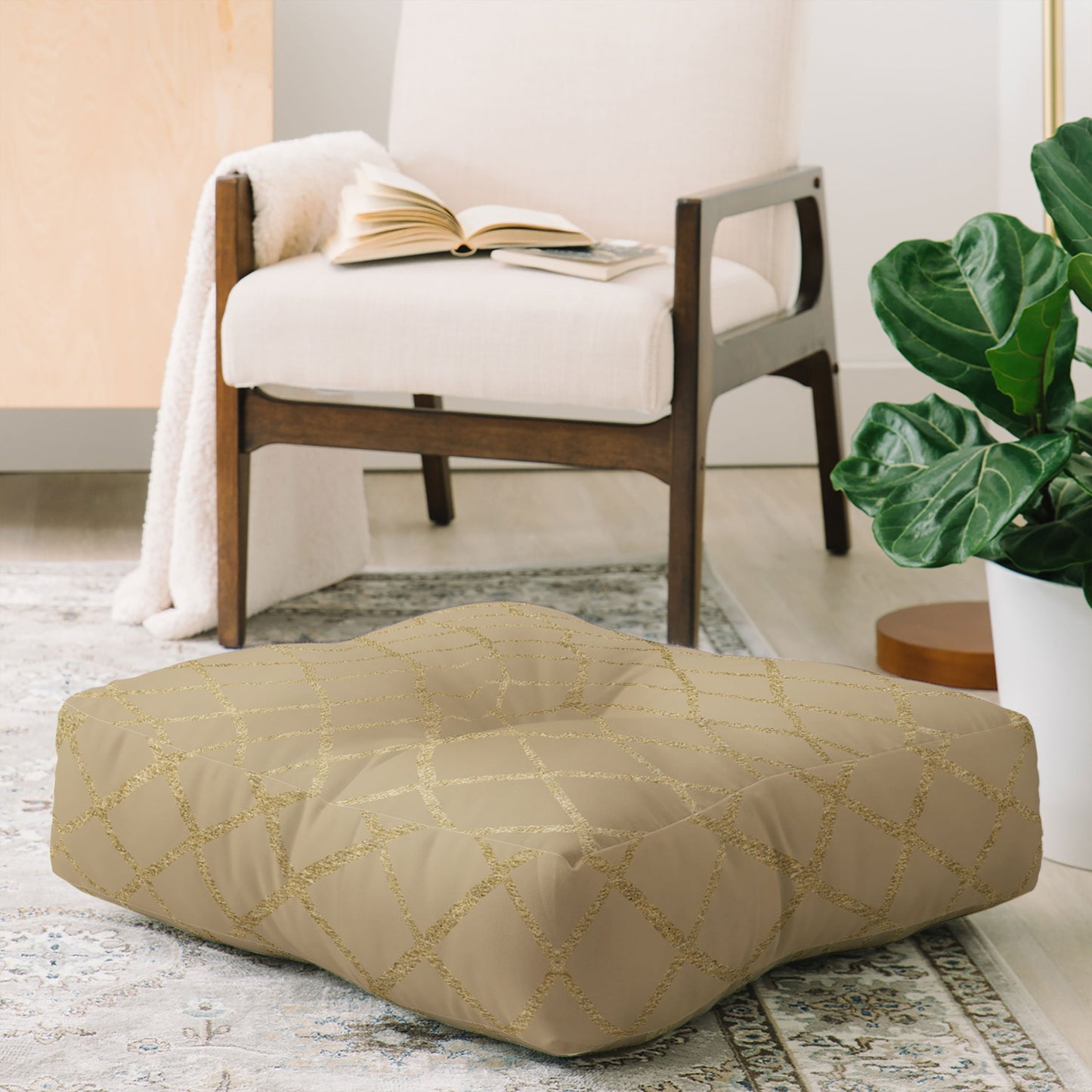 Georgiana Paraschiv Gold V01 Floor Pillow Square