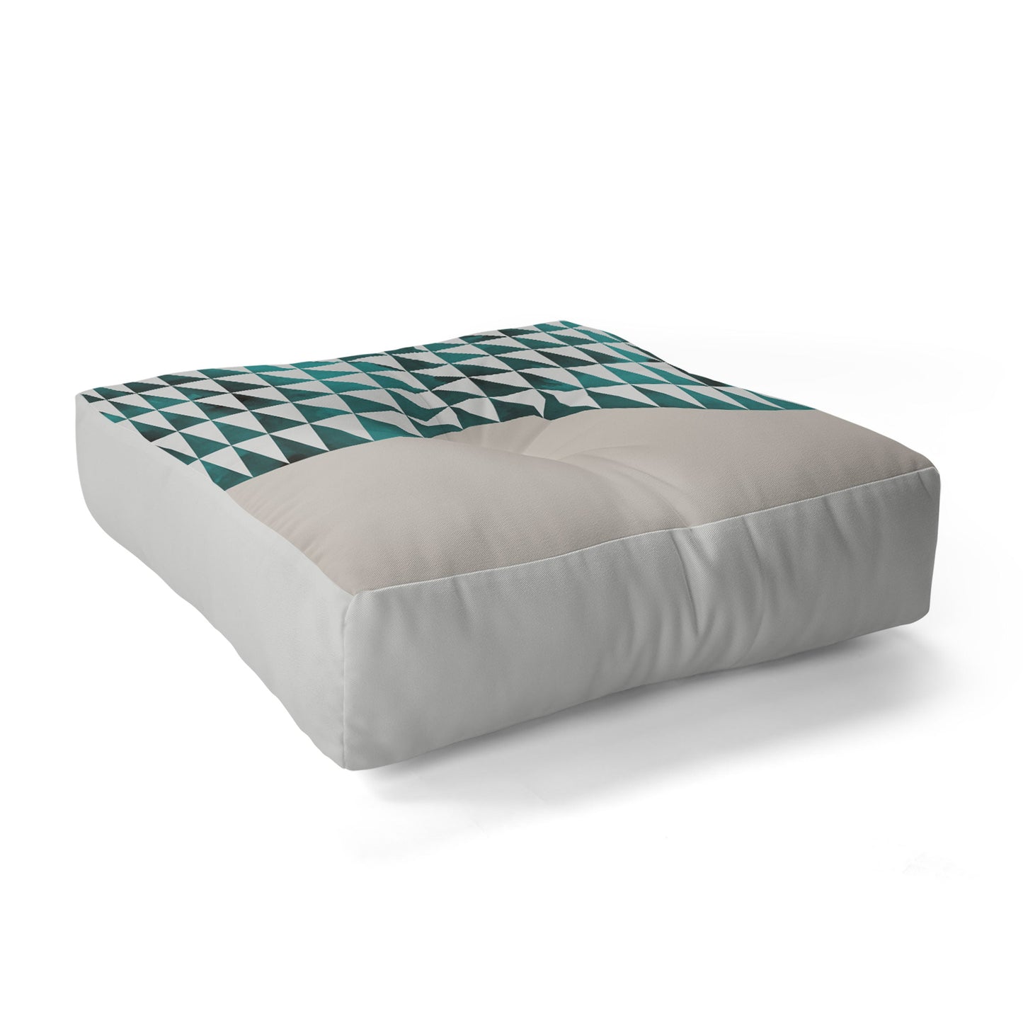 Georgiana Paraschiv Teal Triangles Floor Pillow Square