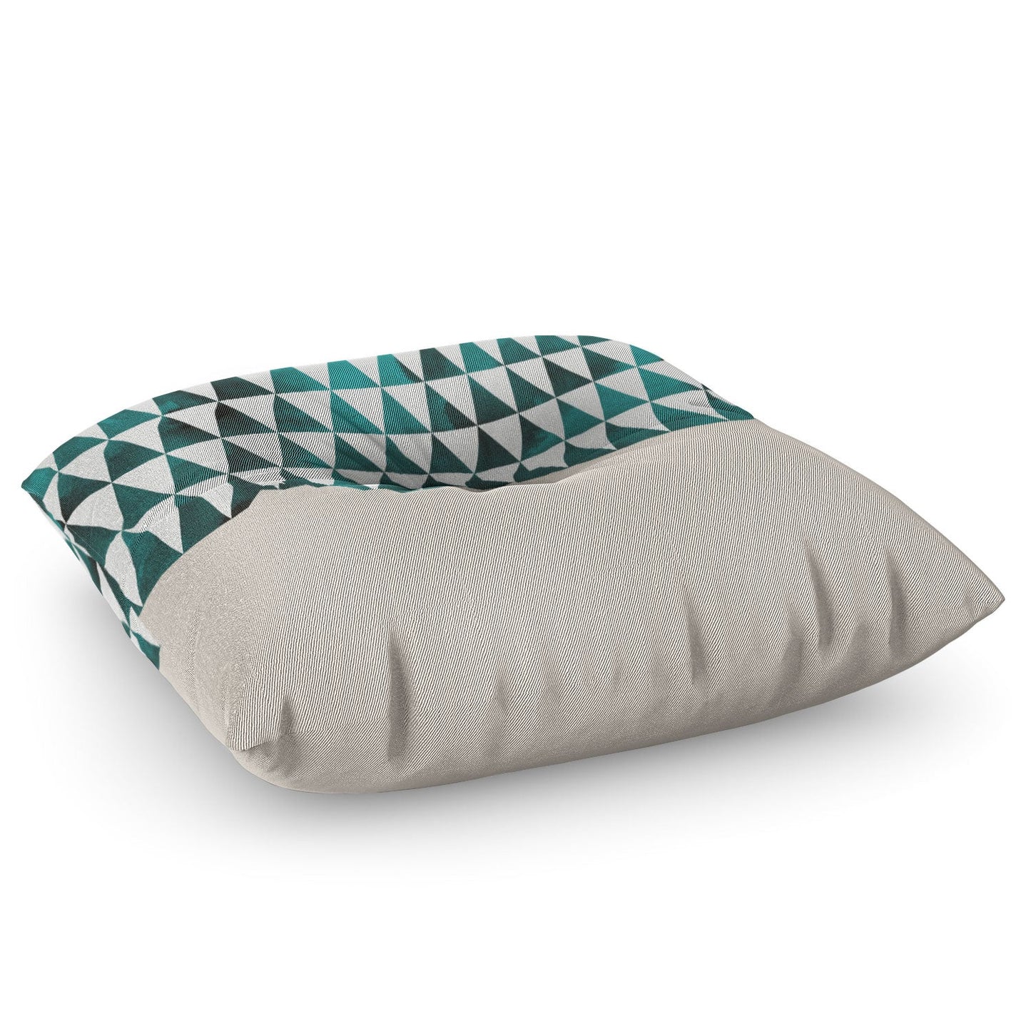 Georgiana Paraschiv Teal Triangles Floor Pillow Square
